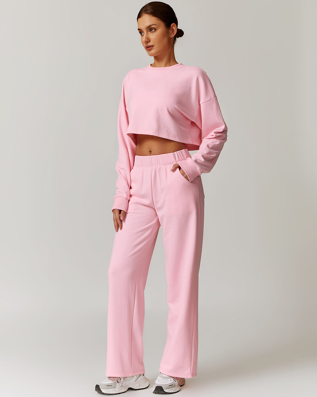 Brynn Crop Sweatshirt - Pink