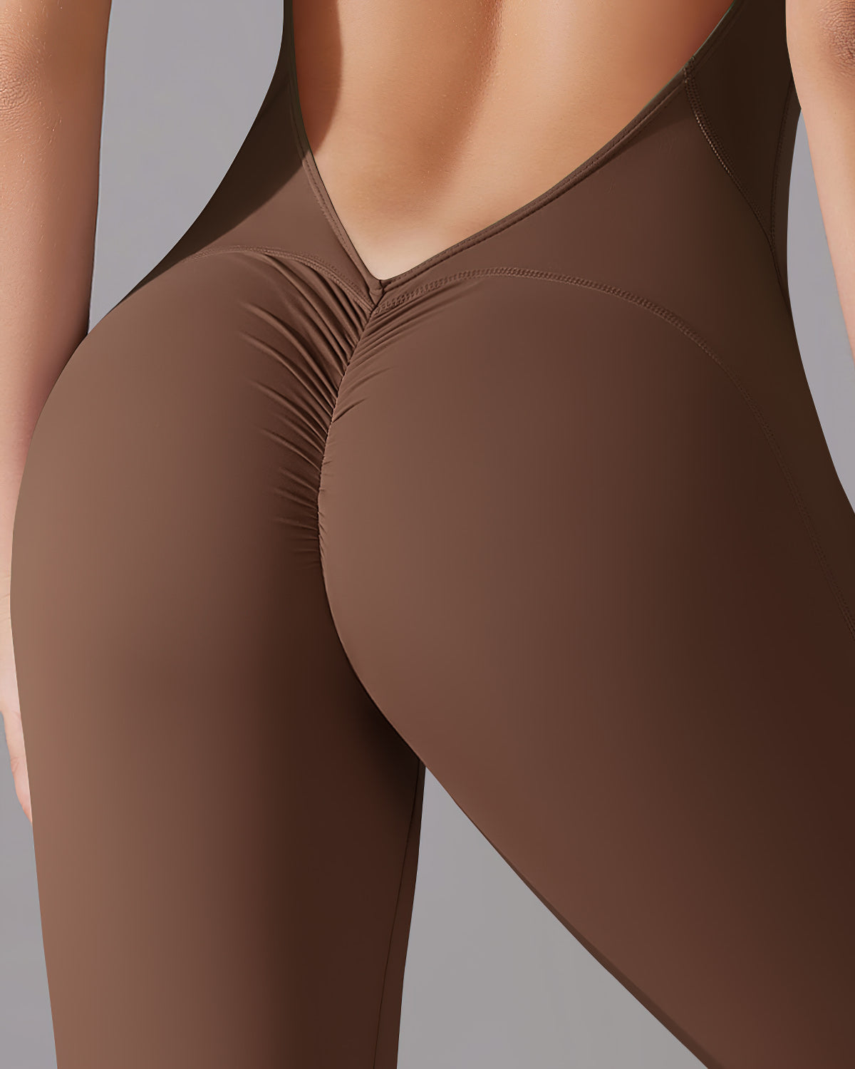 Coralie Seamless Scrunch Jumpsuit - Chocolate
