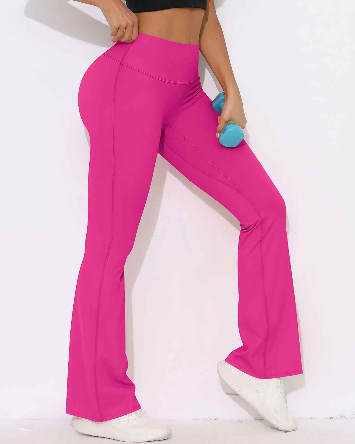 Elara Scrunch Flare Leggings - Fuchsia