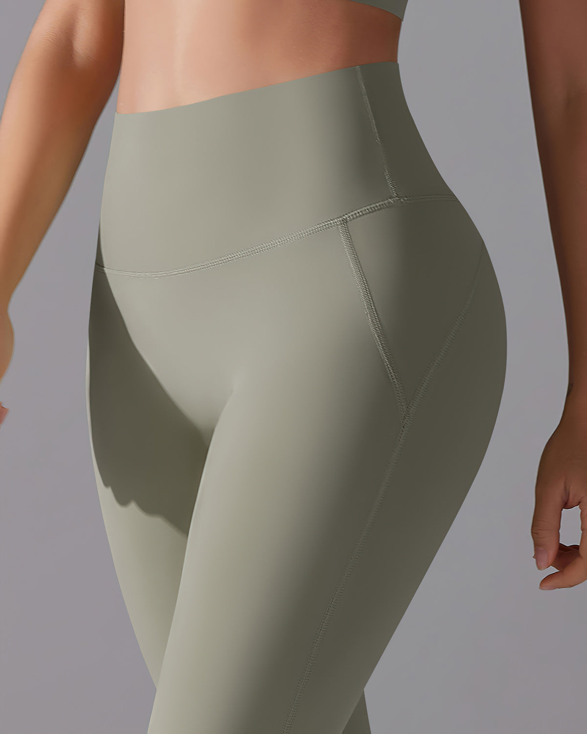 Giselle Seamless Leggings - Olive Gray