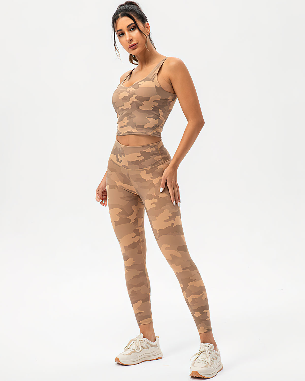 Harper Camo Leggings - Teak