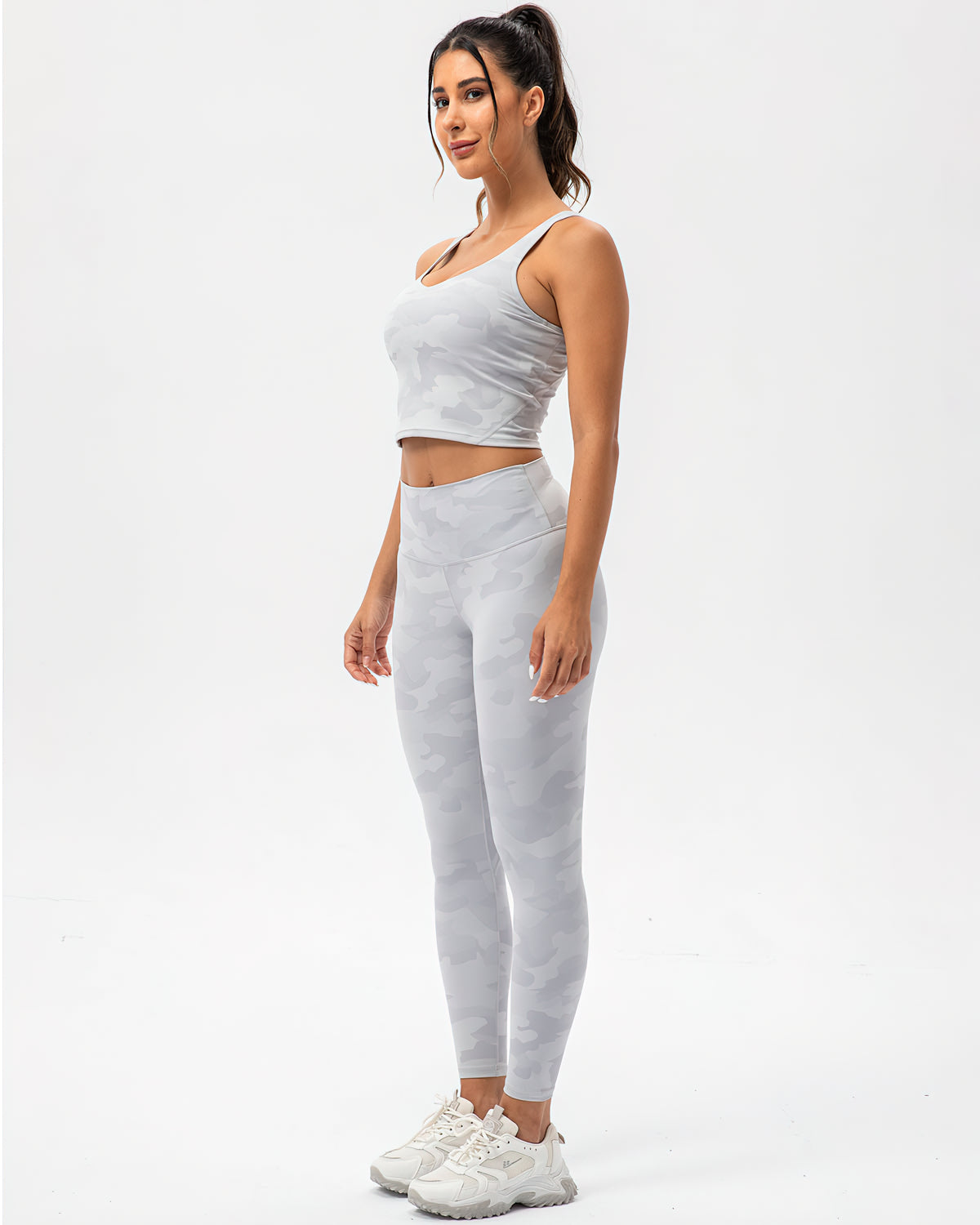 Harper Camo Sports Bra - Grey