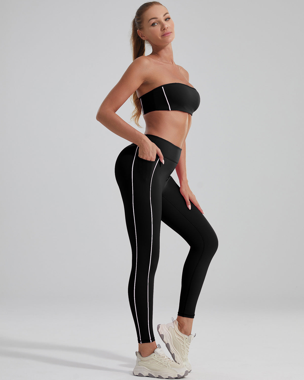 Pearl Seamless Leggings - Black