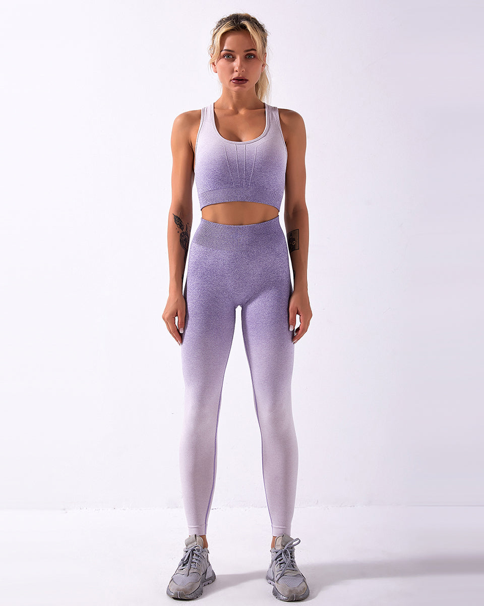 Calico Ombre Seamless Leggings - Purple