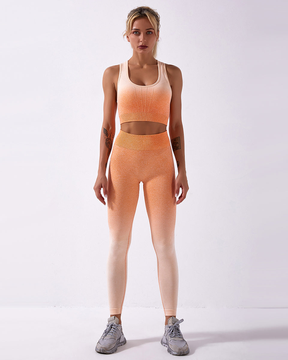 Calico Ombre Seamless Leggings - Orange