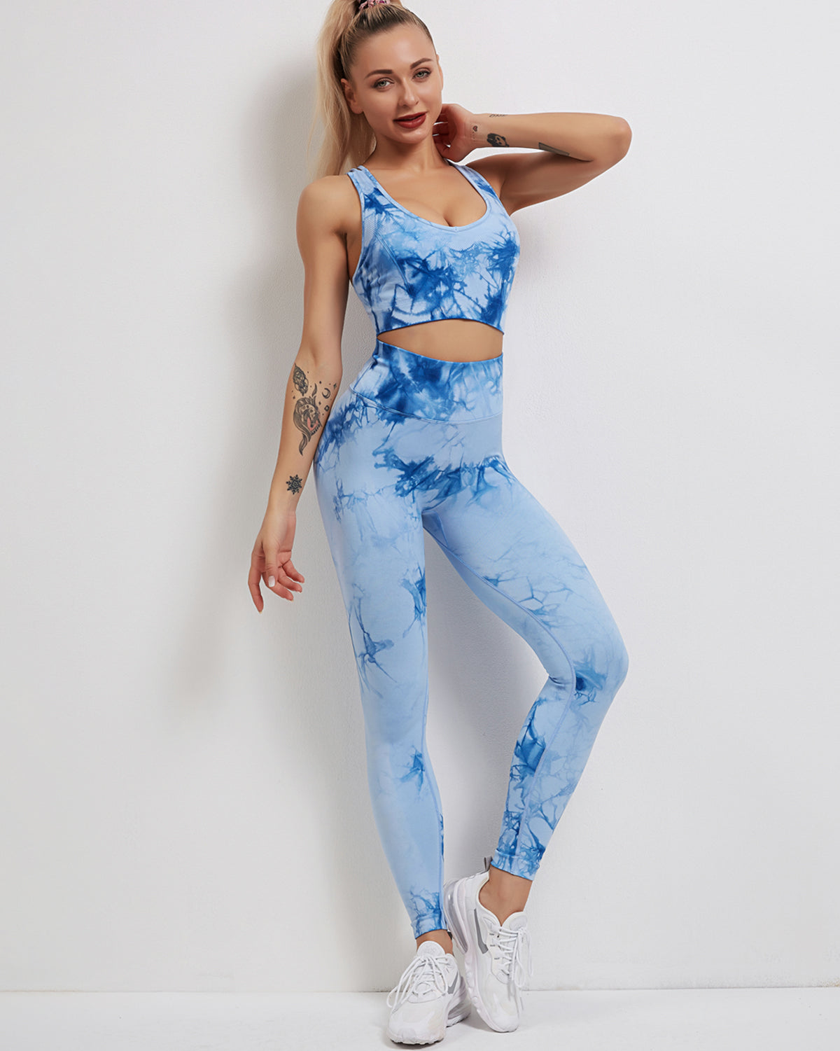 Fojo Dye Seamless Scrunch Leggings - Blue