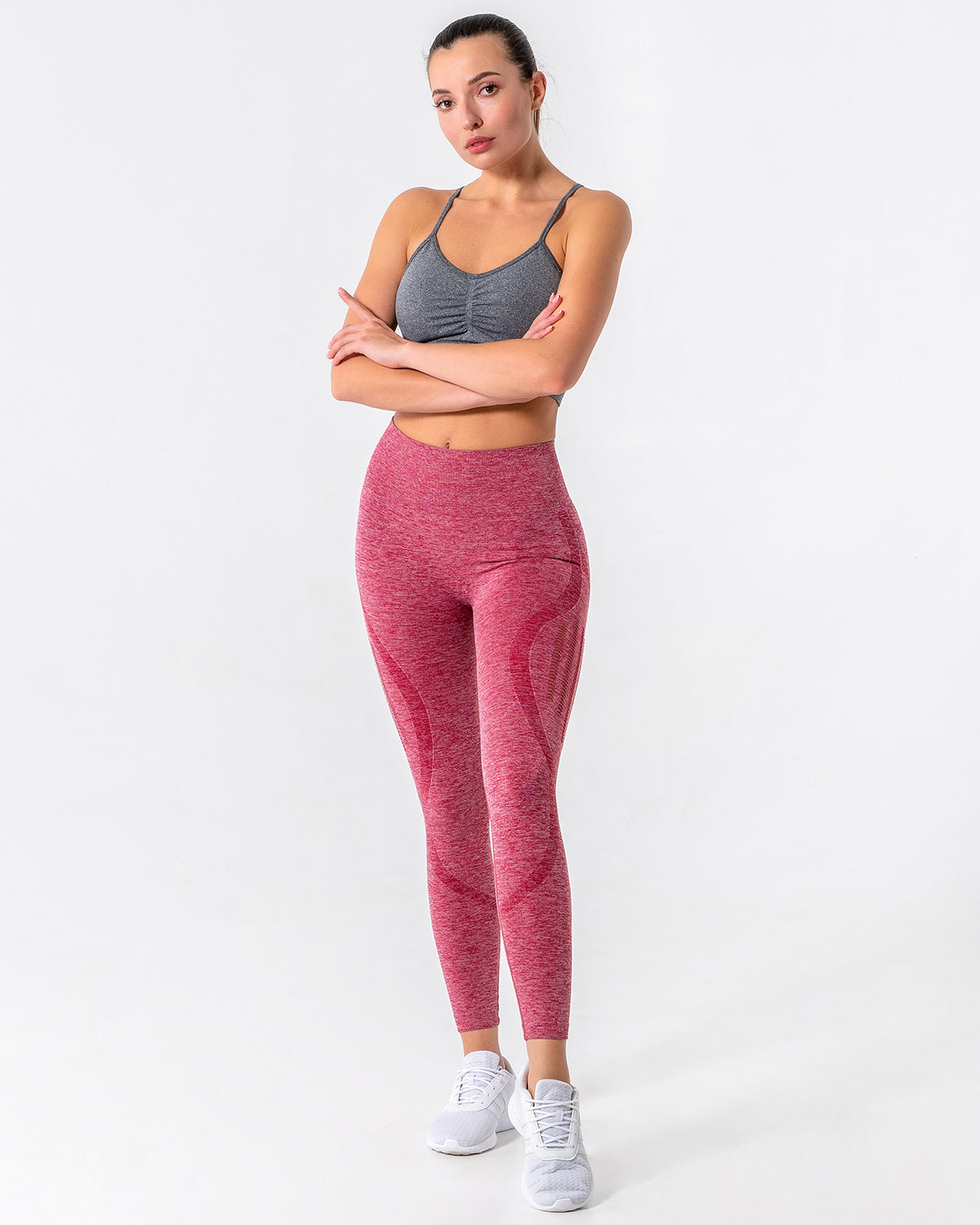 Nina Luxe Hollow Leggings - Red