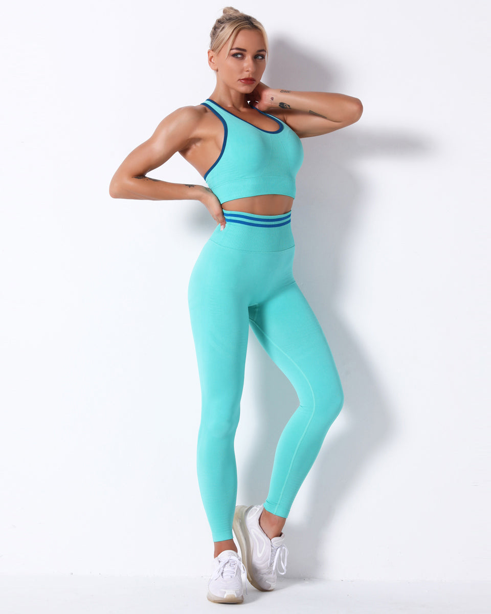 Zephyr High Rise Scrunch Leggings - Cyan