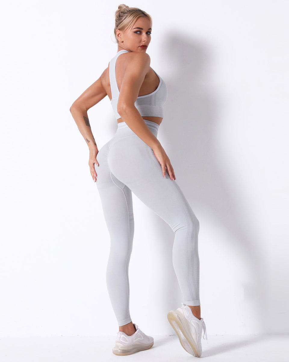 Zephyr High Rise Scrunch Leggings - Light Gray