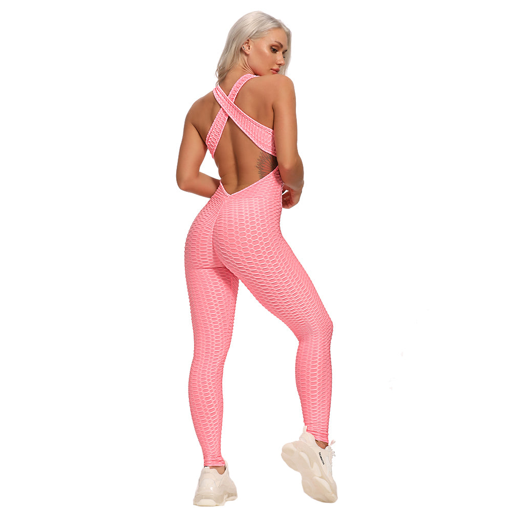 Booty Lifting x Anti-Cellulite Pink Jumpsuit
