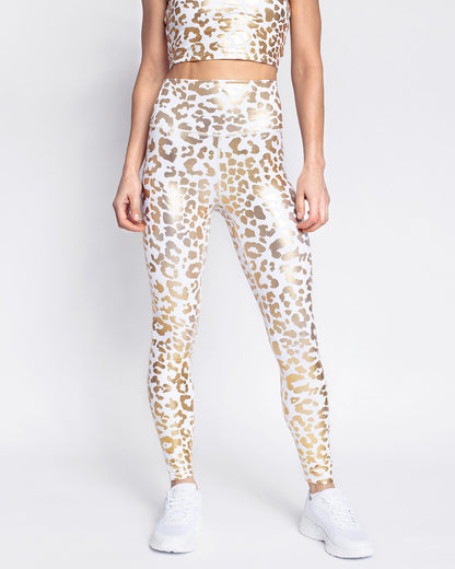 Nicola Metallic Leopard Leggings