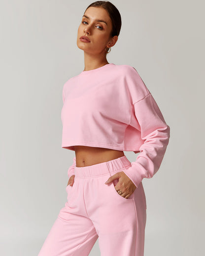 Brynn Crop Sweatshirt - Pink