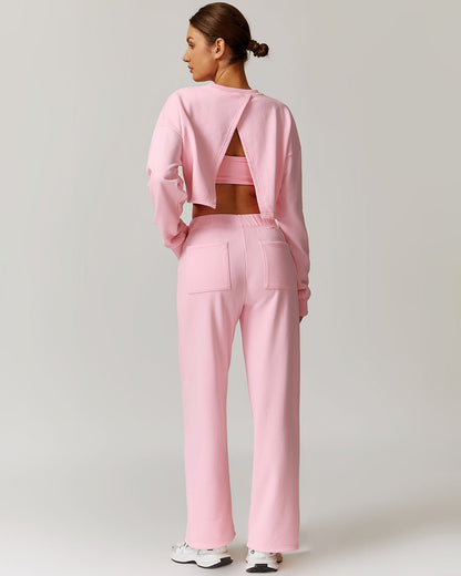 Brynn Crop Sweatshirt - Pink