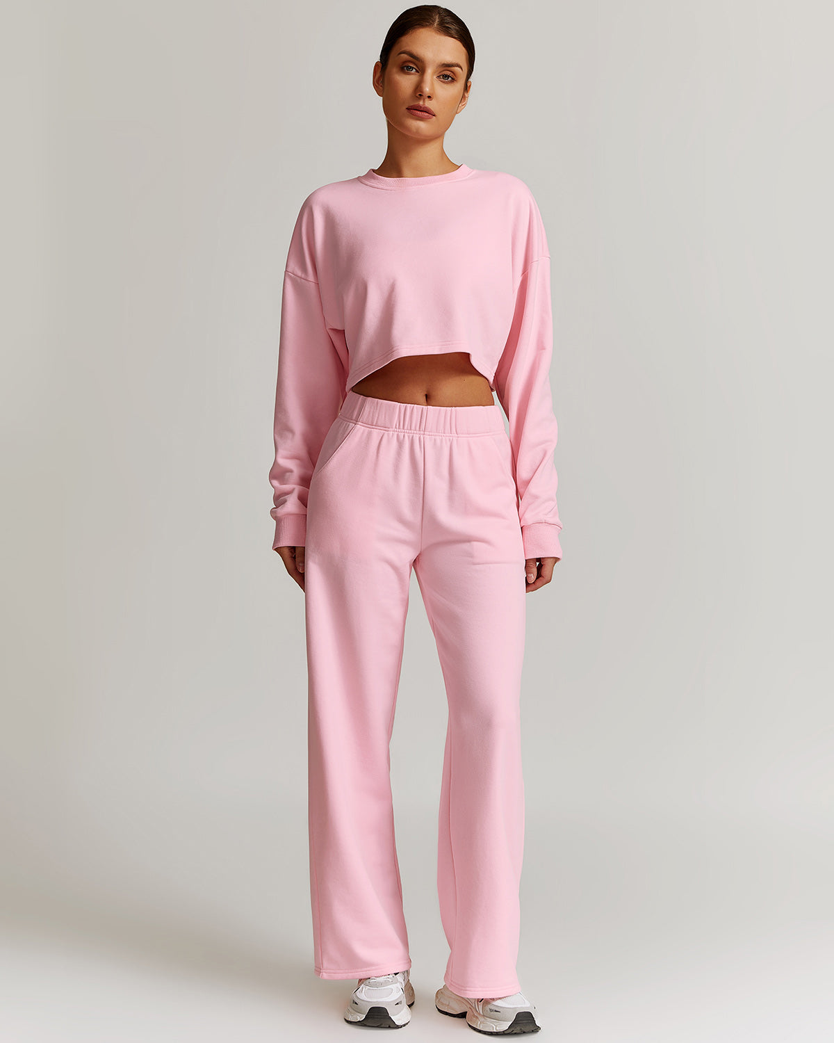 Brynn Crop Sweatshirt - Pink