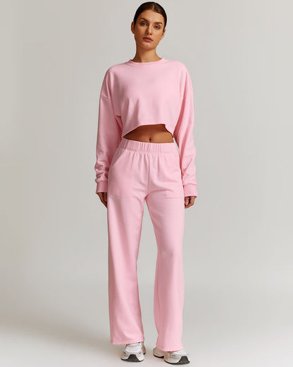 Brynn Crop Sweatshirt - Pink