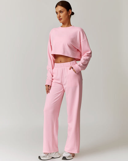 Brynn Crop Sweatshirt - Pink