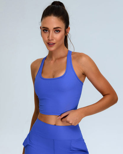Calista Crop Top - Blue