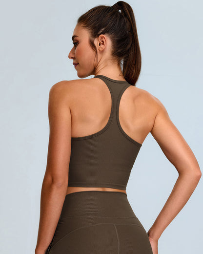 Calista Crop Top - Brown