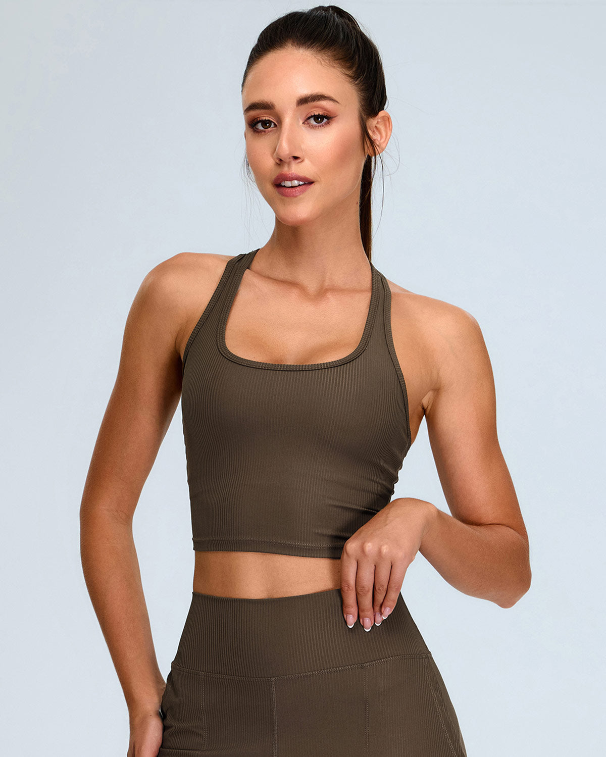 Calista Crop Top - Brown
