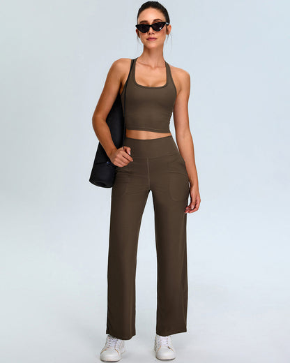 Calista Crop Top - Brown