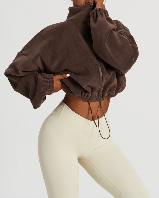 Ellie Crop Pullover - Brown