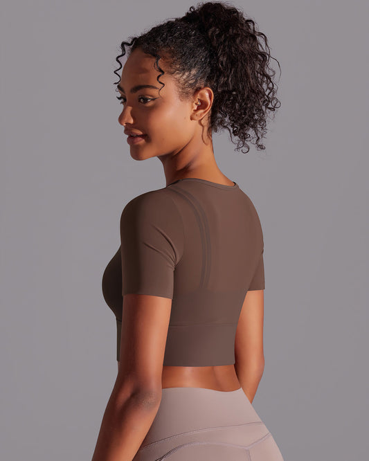 Faye Crop Top - Brown