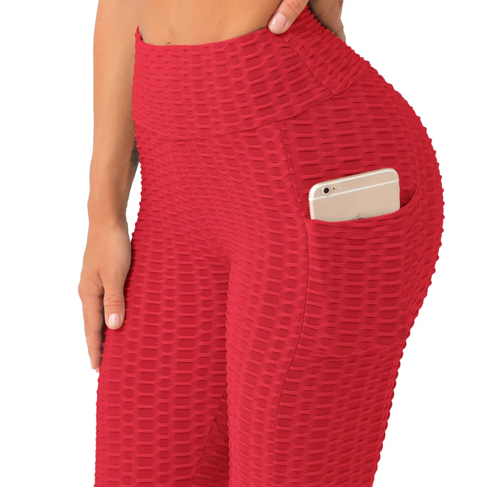 Booty Lifting x Anti-Cellulite Pocket Leggings - Red
