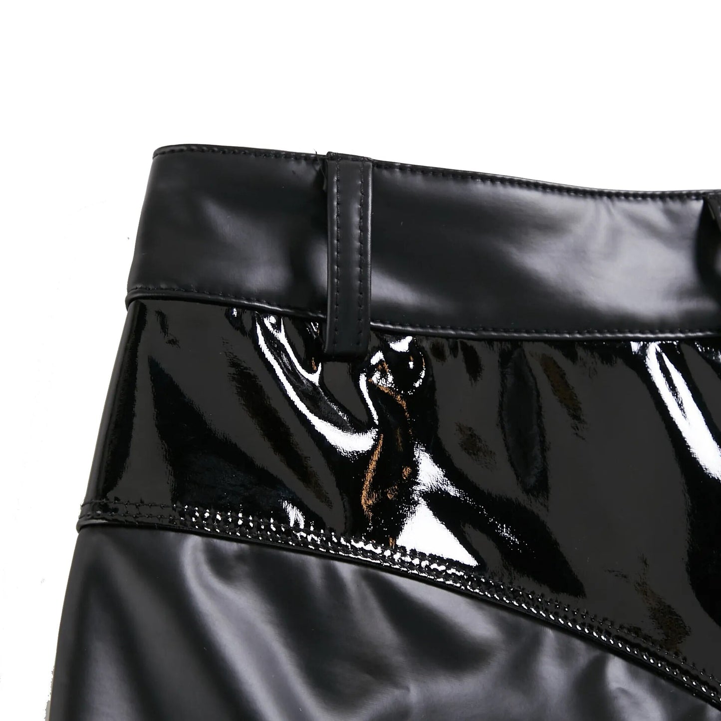 PU Leather Shaping Elasticated Leggings - Zip Up
