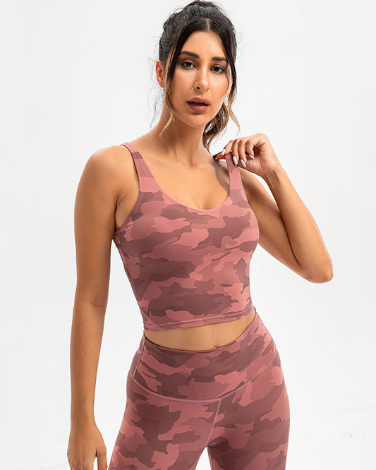 Harper Camo Sports Bra - Pink
