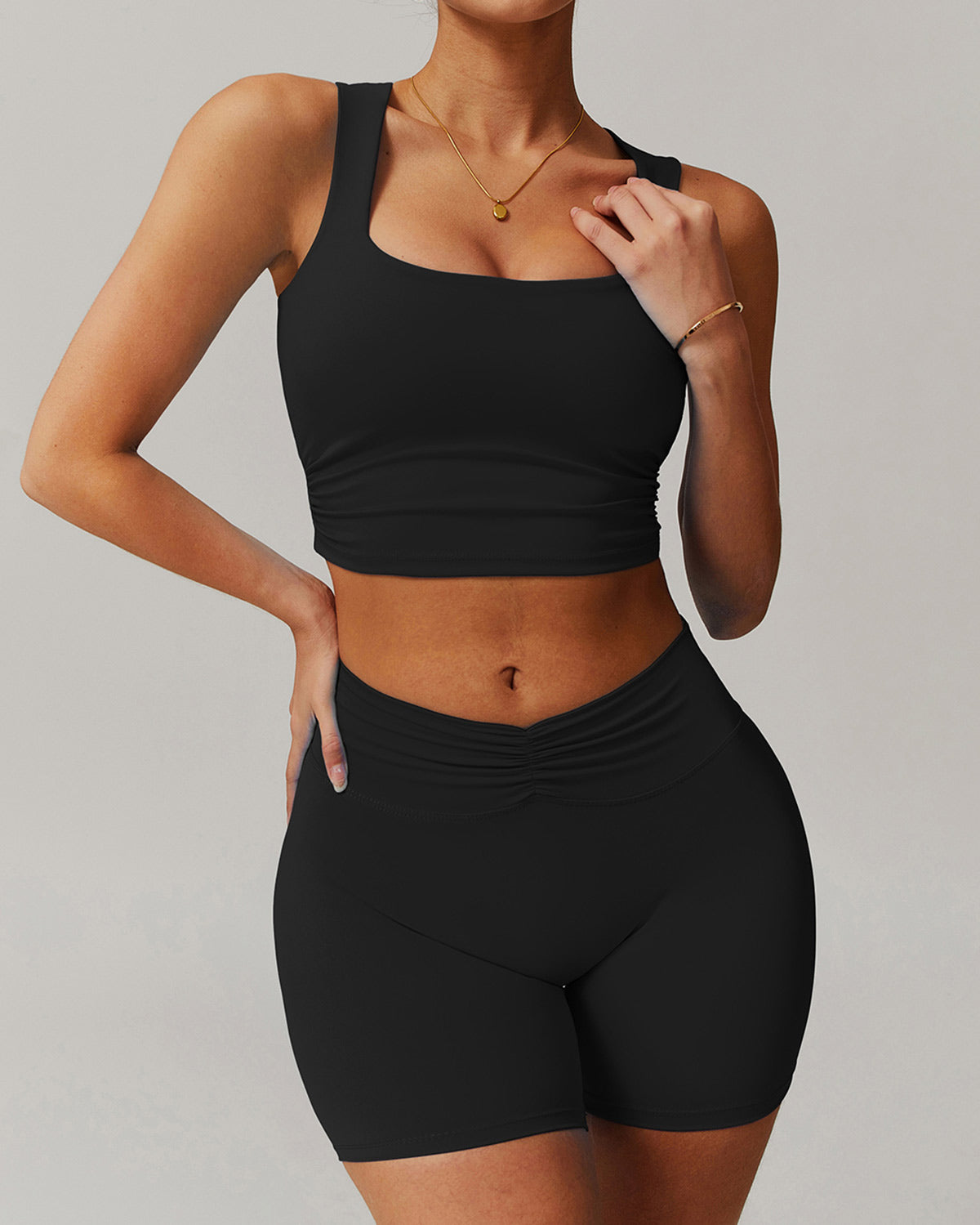 Lyra Scrunch Shorts - Black