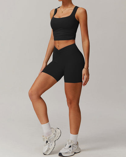 Lyra Scrunch Shorts - Black