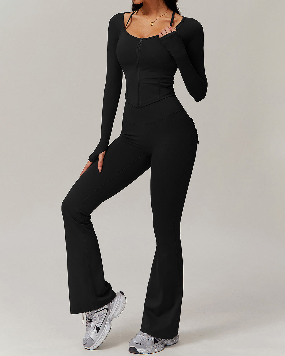 Olive Flare Leggings - Black