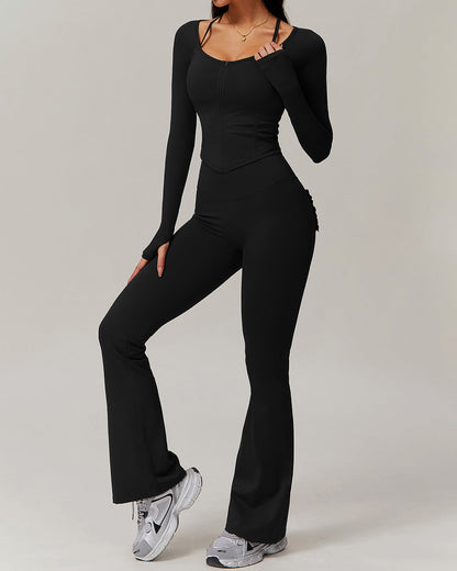 Olive Flare Leggings - Black