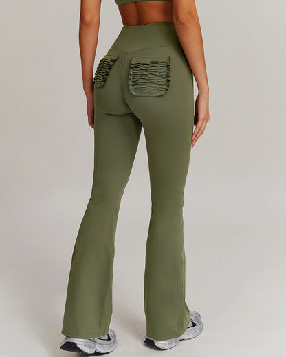 Olive Flare Leggings - Green