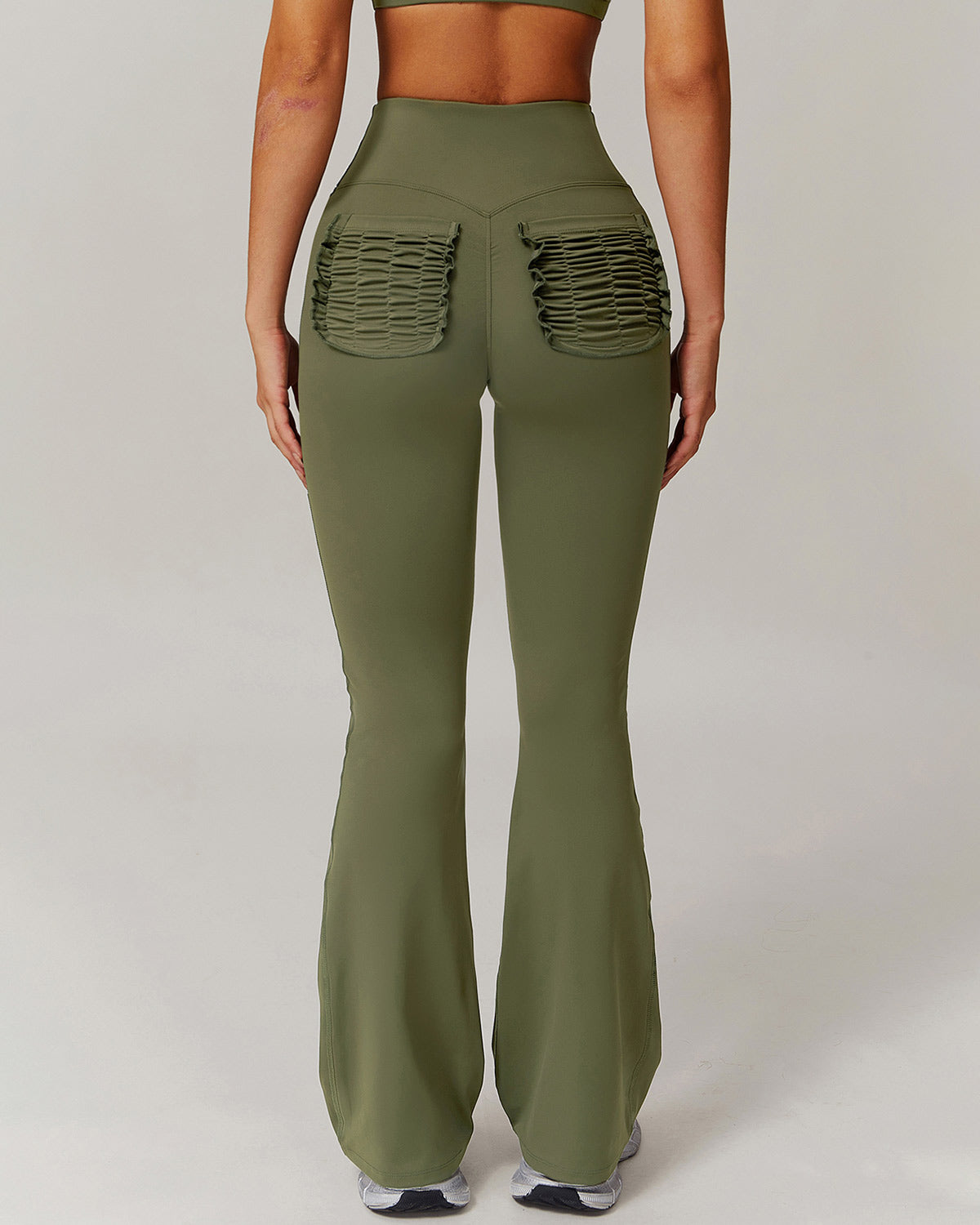 Olive Flare Leggings - Green