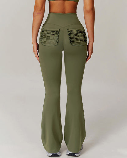 Olive Flare Leggings - Green
