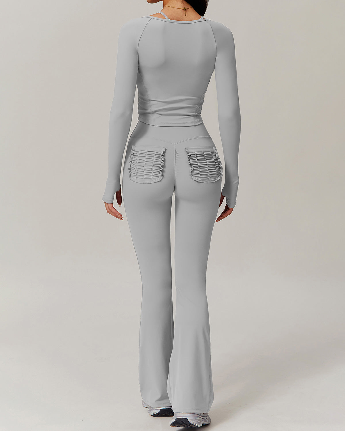 Olive Flare Leggings - Grey