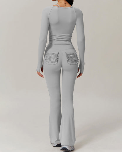 Olive Flare Leggings - Grey