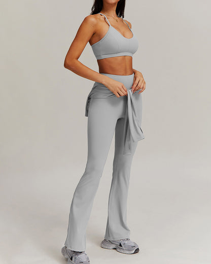 Olive Flare Leggings - Grey