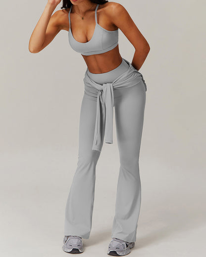 Olive Flare Leggings - Grey