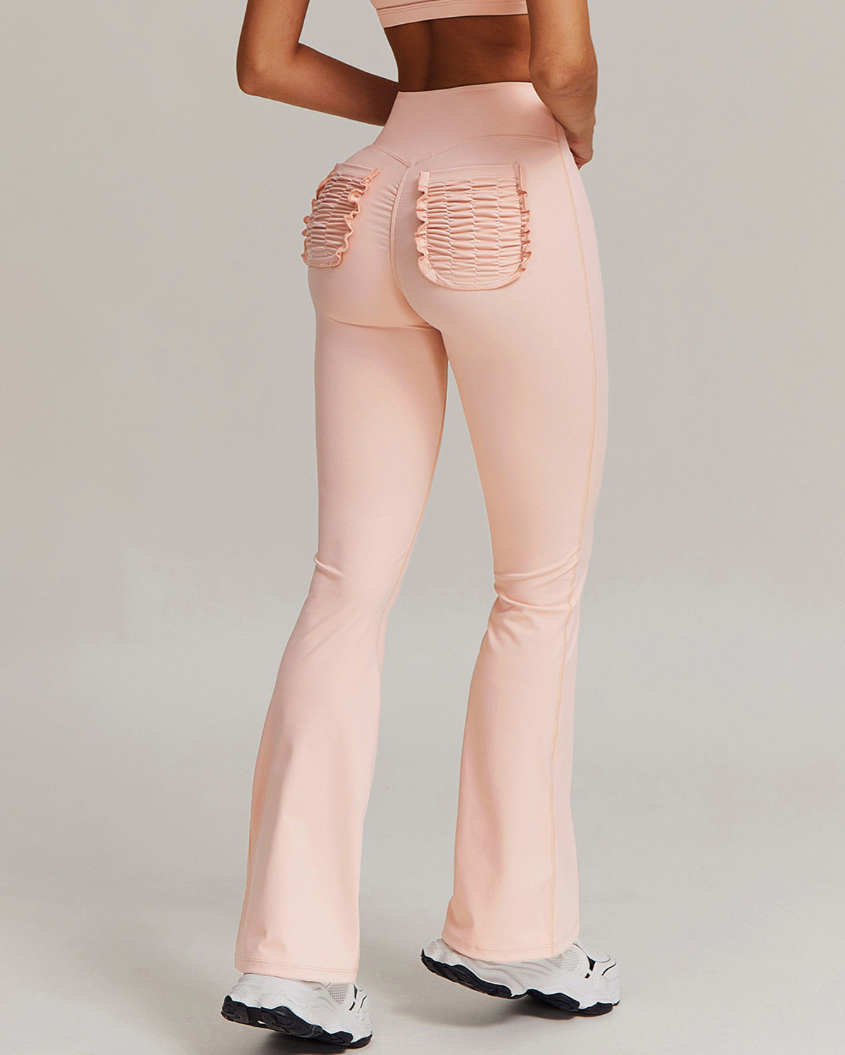 Olive Flare Leggings - Peach