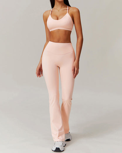 Olive Flare Leggings - Peach