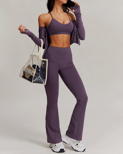 Olive Flare Leggings - Purple