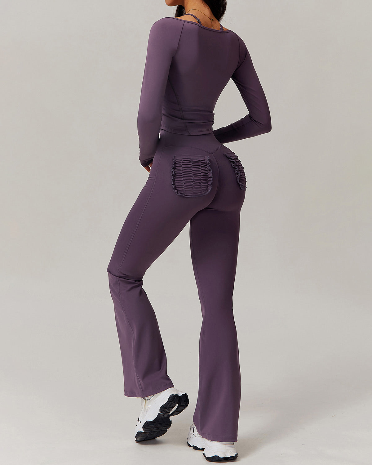 Olive Flare Leggings - Purple