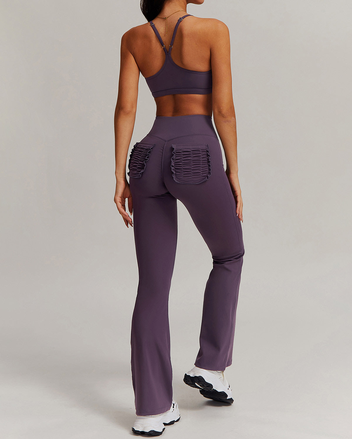 Olive Flare Leggings - Purple