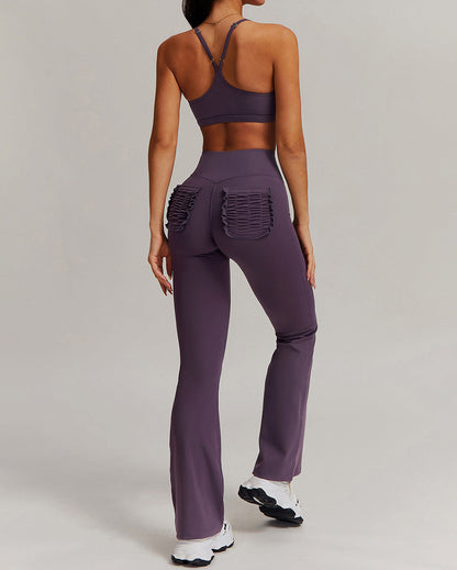Olive Flare Leggings - Purple