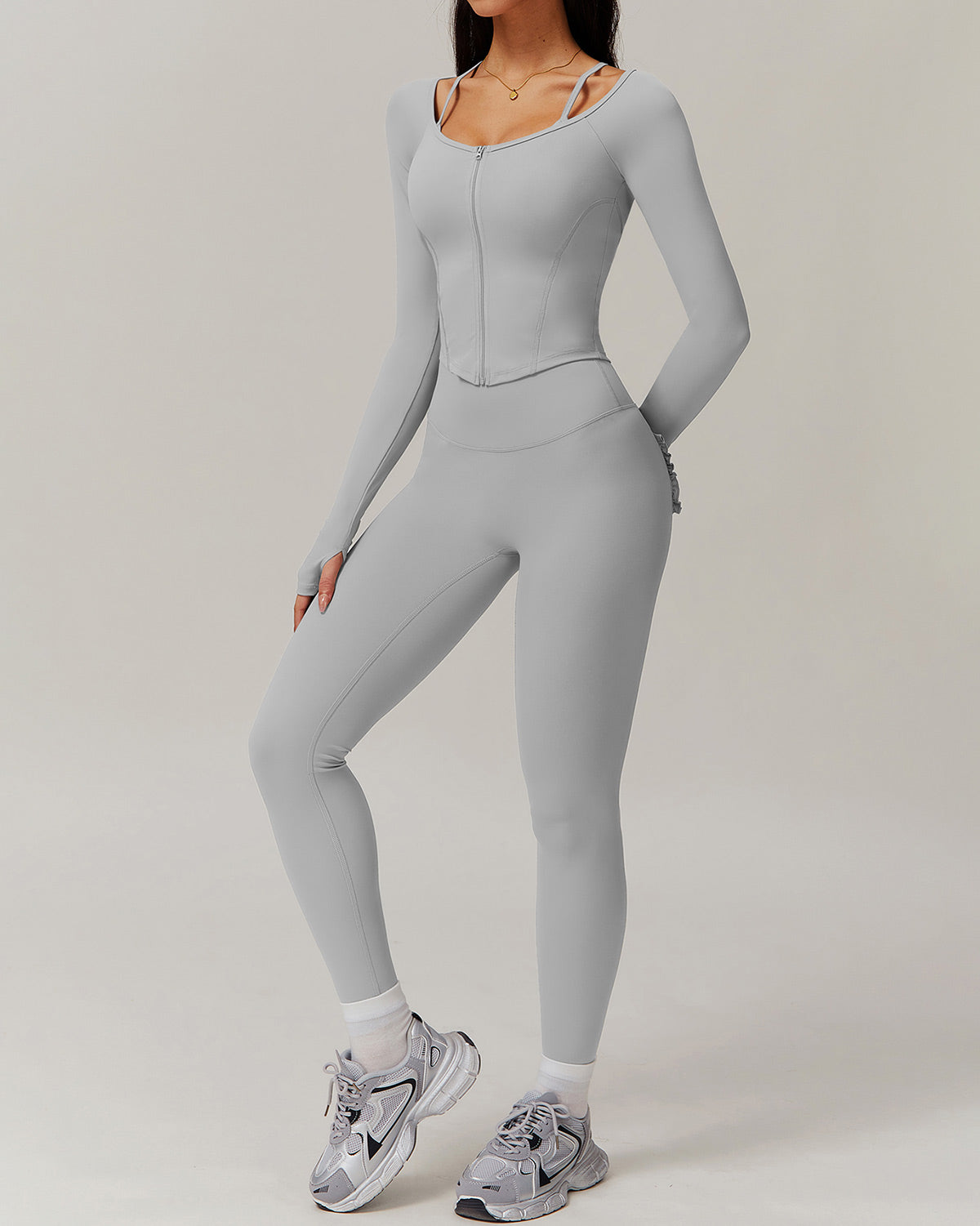 Olive Long Sleeve - Grey