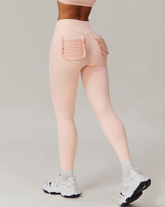 Olive Seamless Leggings - Peach