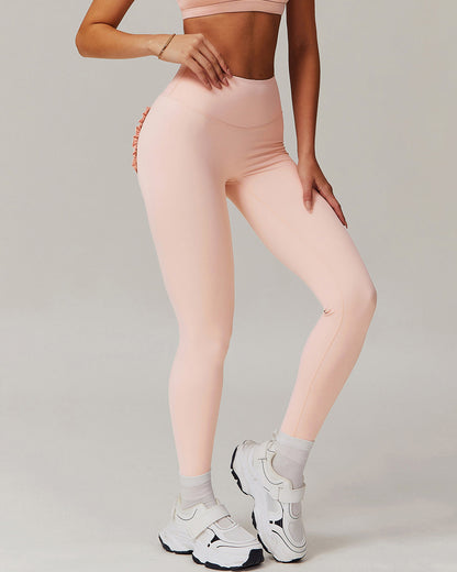 Olive Seamless Leggings - Peach