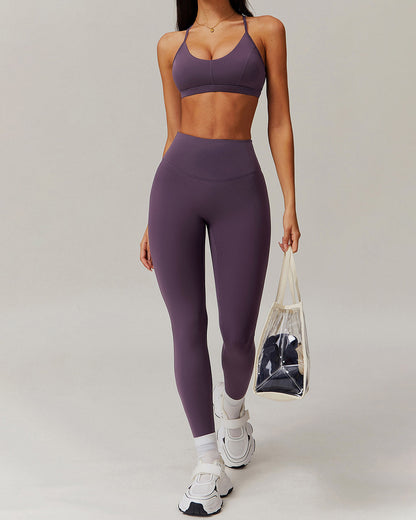 Olive Seamless Leggings - Purple